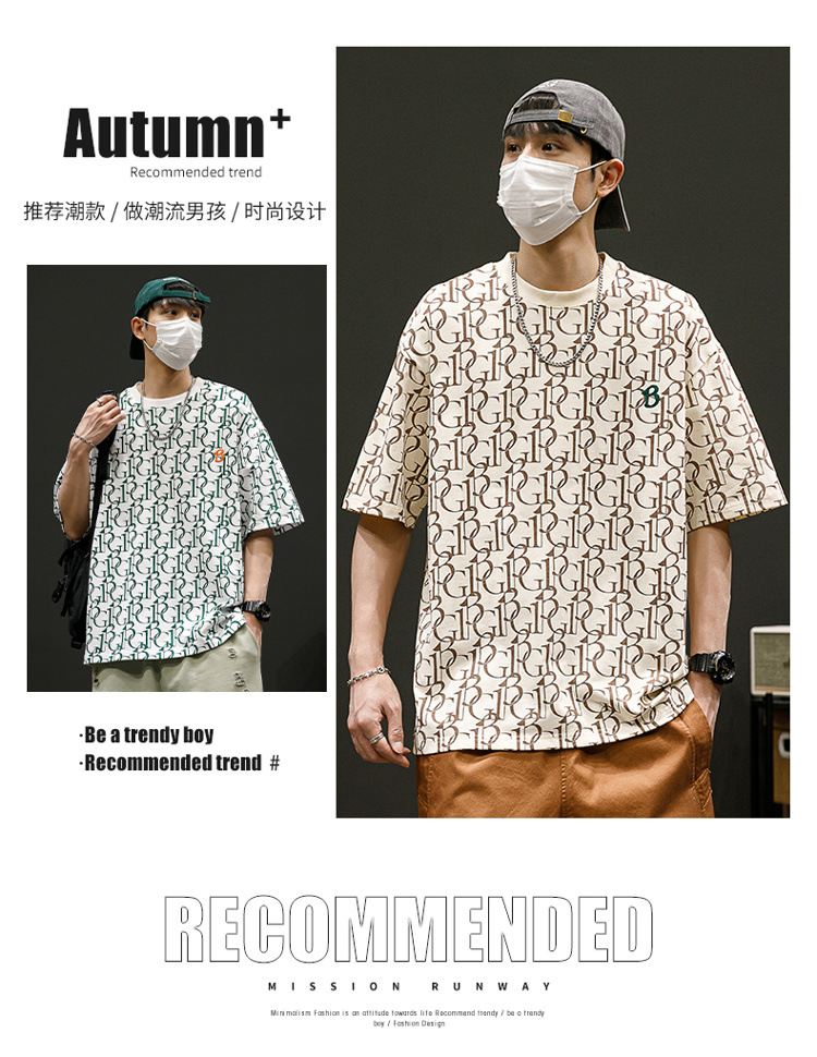 New summer round-neck plus-size American retro ice silk cotton half-sleeved T-shirt for men pic 14