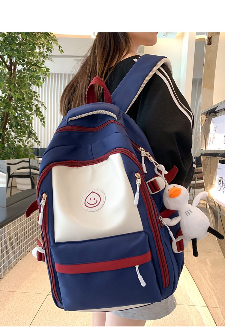 2023 fashionable student backpack, Japanese style Instagram simple Korean version backpack for junior high school, senior high school and college students pic 9