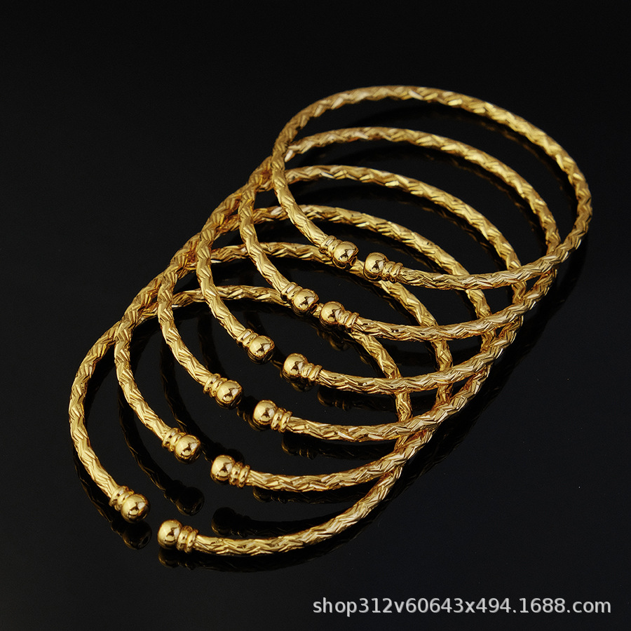 3MM gold-plated bracelet for women, African gold bead bracelet, gift for Ethiopian wedding brides pic 5
