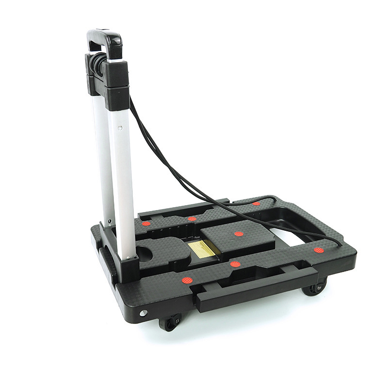 Folding portable trolley, truck, hand-pulled cart, shopping, grocery shopping, moving, load-bearing king, flatbed small trolley, household pic 5