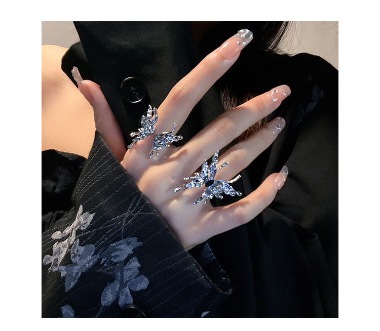 液态小众设计师高级感蝴蝶开口戒指女ins潮冷淡风时尚个性食指戒详情5