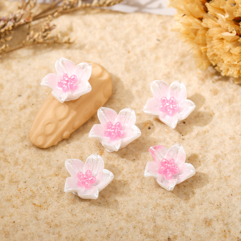 美甲山茶花珍珠漆中国风花瓣材料高亮立体百搭树脂混搭指甲装饰钻详情5