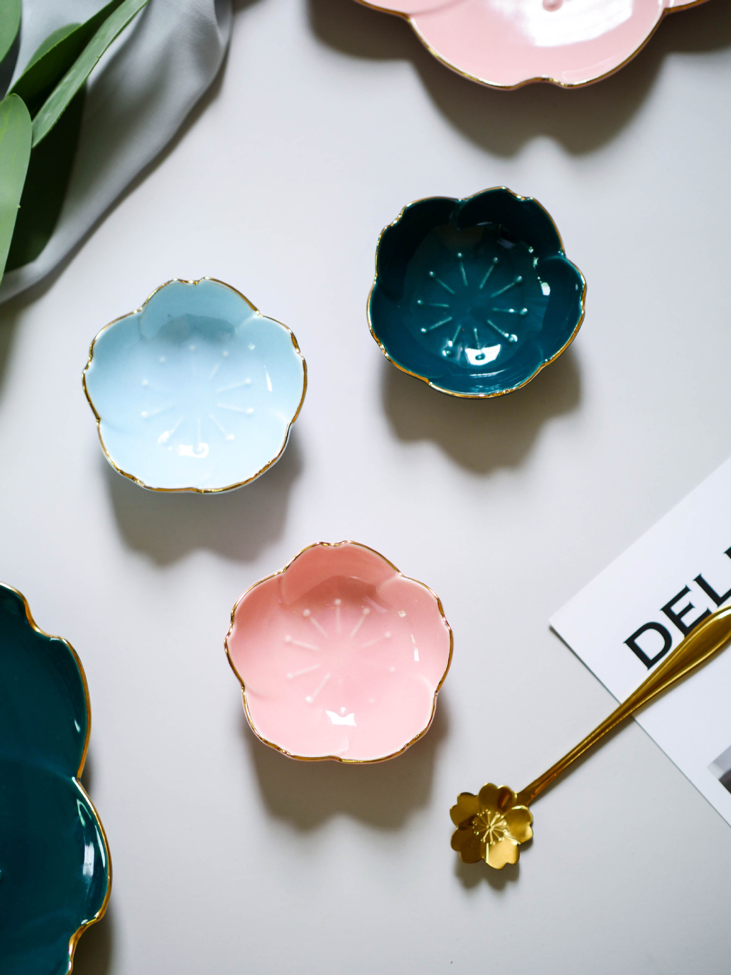 Sakura Japanese Golden Edge sauce plate, ceramic tableware, restaurant and hotel home soy sauce and vinegar plate, Japanese cuisine seasoning plate pic 21