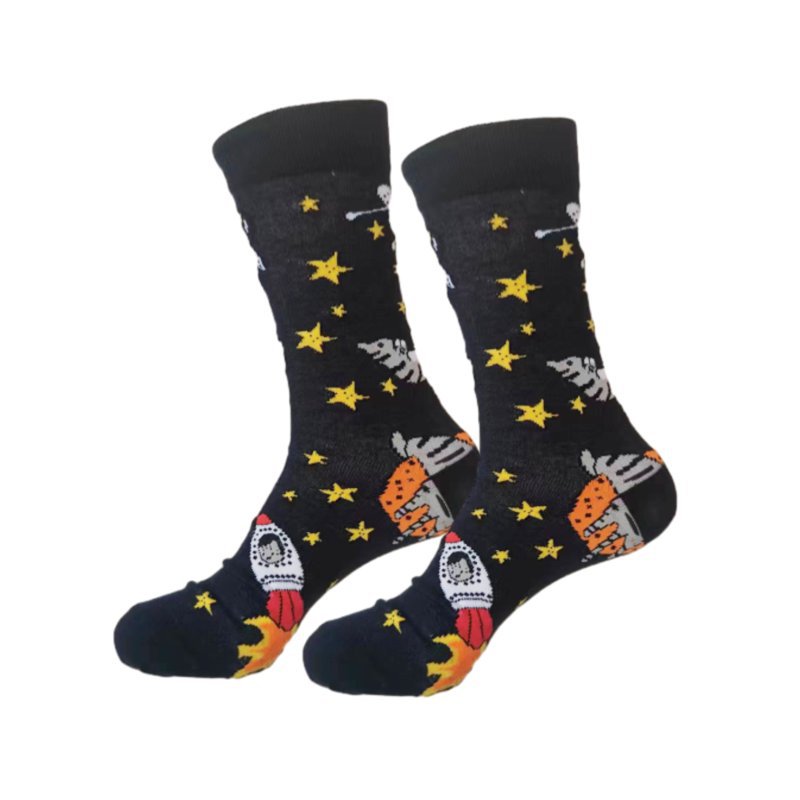 四季女棉彩虹香烟小马猫咪仙人掌酒吧潮流男中筒流行潮袜男袜袜子详情29