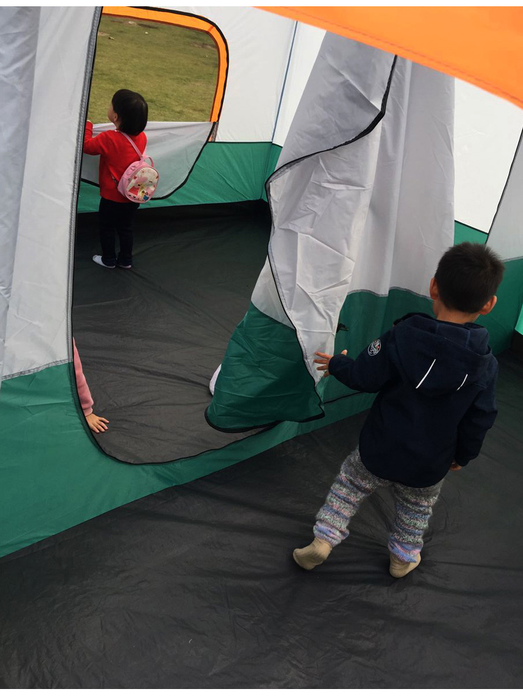 Outdoor two-bedroom, one-living-room tent for 4, 8, 10 people, multi-person camping, thickened casual camping, portable double-layer large tent pic 7