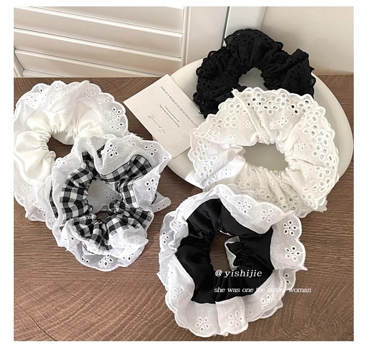 韩系大肠圈毛线发圈ins复古简约百搭布艺发绳肥肠头绳女发饰批发详情18