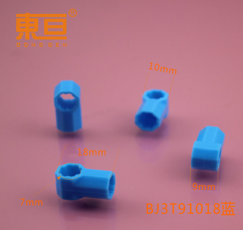 BJ3T91018 Blue octagonal three-way connector, three-way connector, puzzle, toy accessory, technological building block parts pic 7