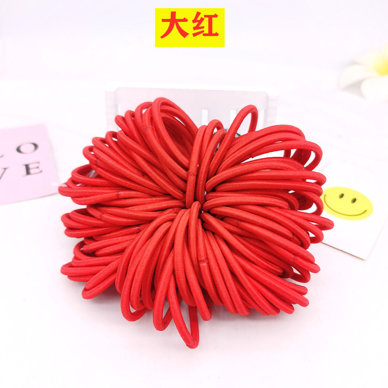 Wholesale of 4MM thick hair ties, colorful high-elasticity hair ties, rubber bands, basic hair bands and hair accessories from Europe and America pic 42