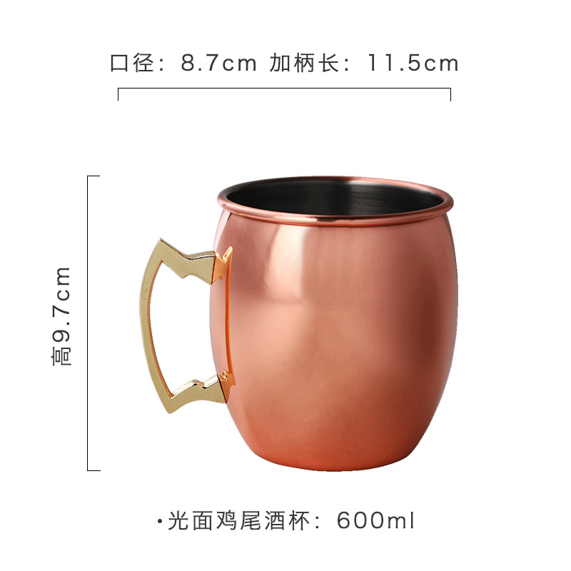 304 stainless steel drum-shaped cup, creative metal beer mug, rose gold water cup, portable cup, copper cup, water cup pic 6