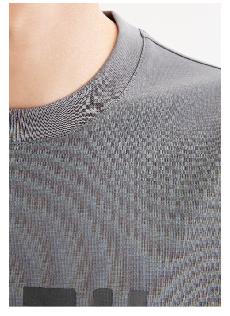 Quick-drying ice silk cotton simple letter print short-sleeved T-shirt for men 2024 summer slightly loose silk gloss half-sleeved T-shirt pic 22