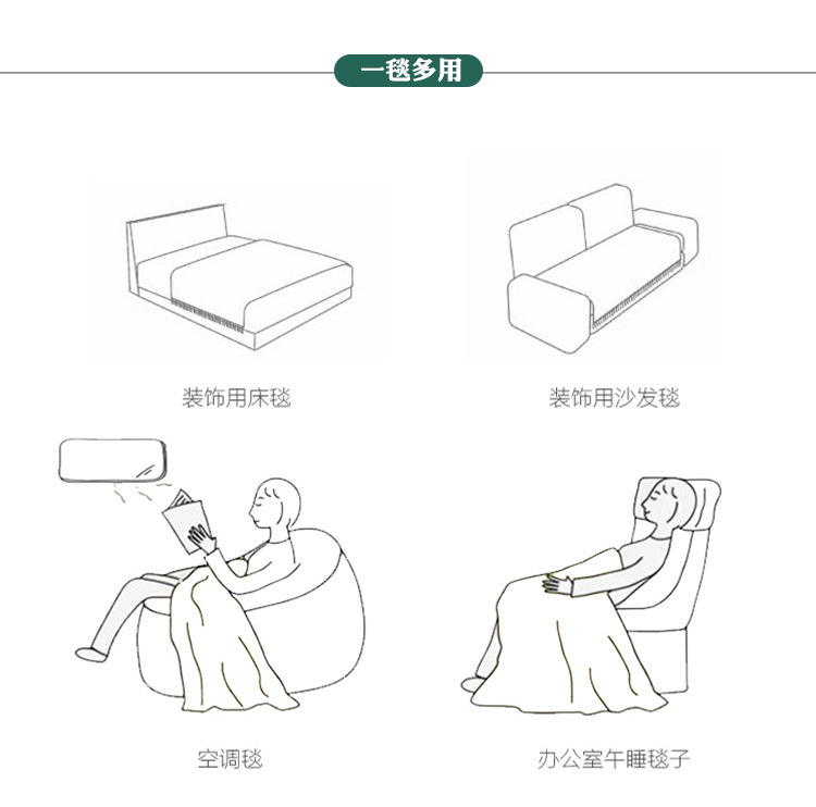 Sofa blanket, knitted blanket, Nordic sofa towel, cover fabric, fringed woolen blanket, air conditioning blanket, nap blanket, pillowbed blanket pic 37