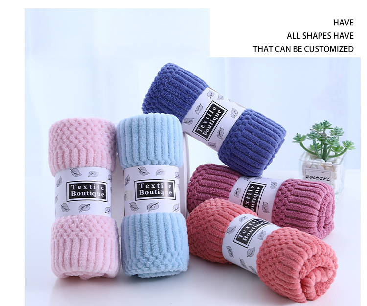 National Trend factory wholesale warp knitted coral fleece towels, thickened, water-absorbent, soft and non-shedding, Jixiangge face wash gift towels pic 15