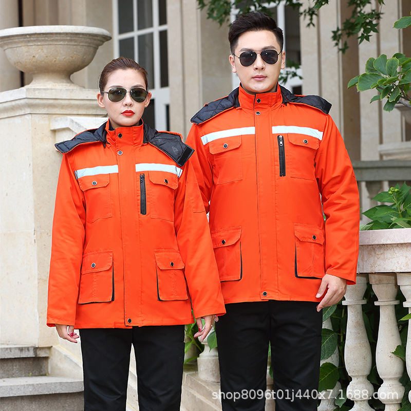 冬季棉袄工作服企业加工中长款冷库值班防寒保暖劳保服棉服绣字详情14