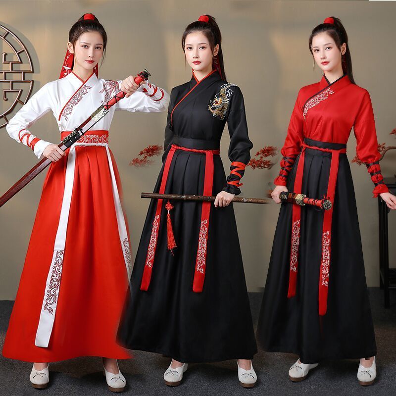 国潮男女汉服汉元素中国风班服日常改良毕业照交领传统古装武侠风情侣详情1