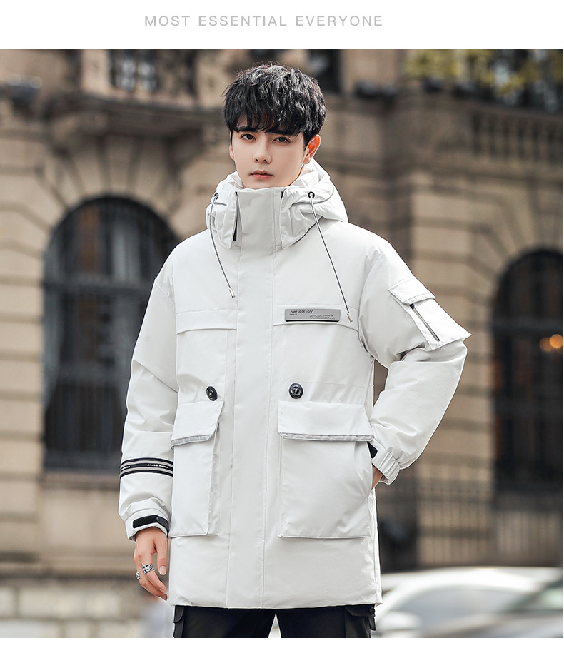 工装羽绒服男中长款2022年冬季新款男士保暖外套百搭男装潮牌上衣详情14