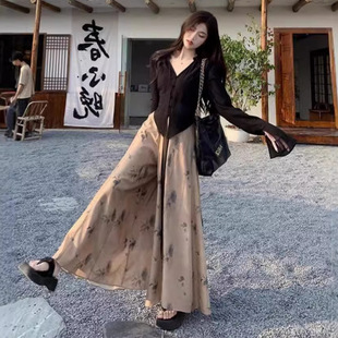 A new Chinese-style long-sleeved shirt set for women in spring and autumn, with a cool and Zen-like atmosphere. A two-piece skirt and trousers set pic 11