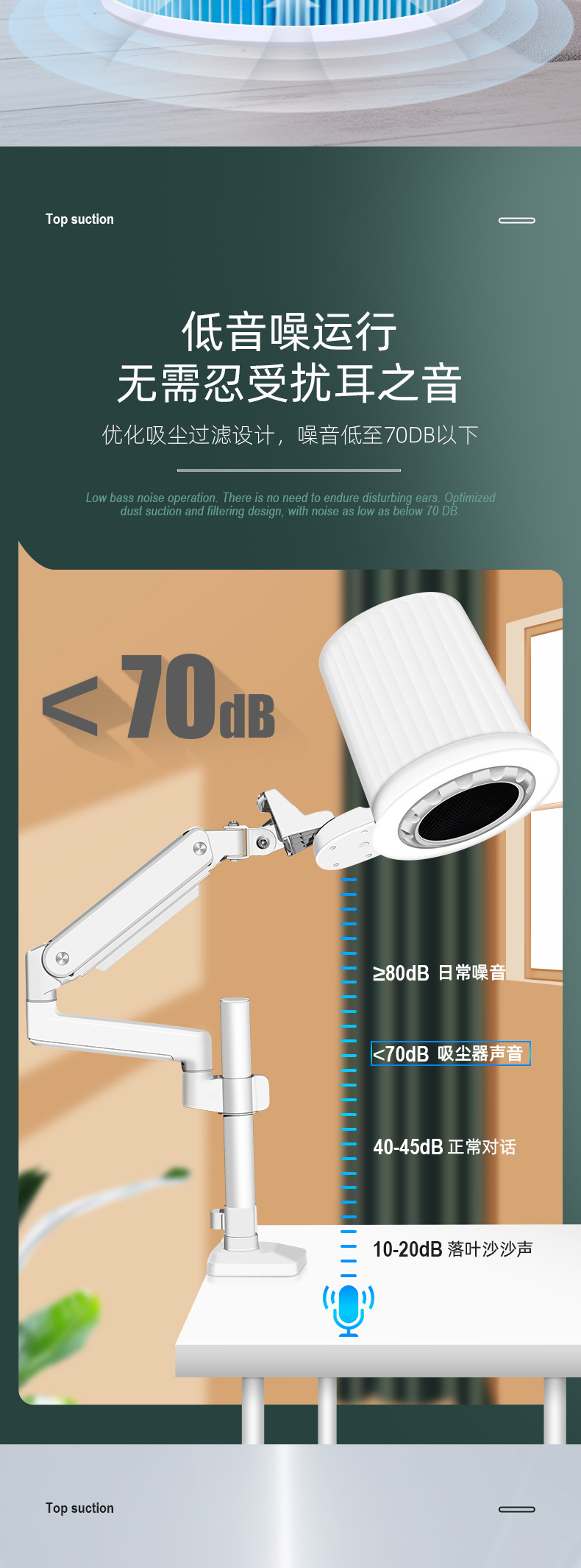 UANAIL甲行家 美甲吸尘器80w桌面吸尘器 大尺寸可照明美甲吸尘器详情5