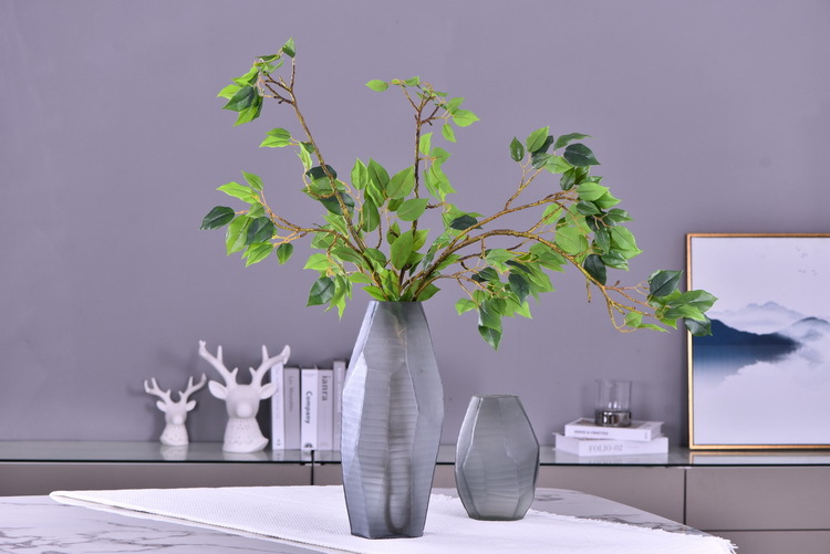 Wholesale of artificial large-branch banyan tree leaves from the original factory for window display, decorative green plants and flower arrangement leaves pic 11