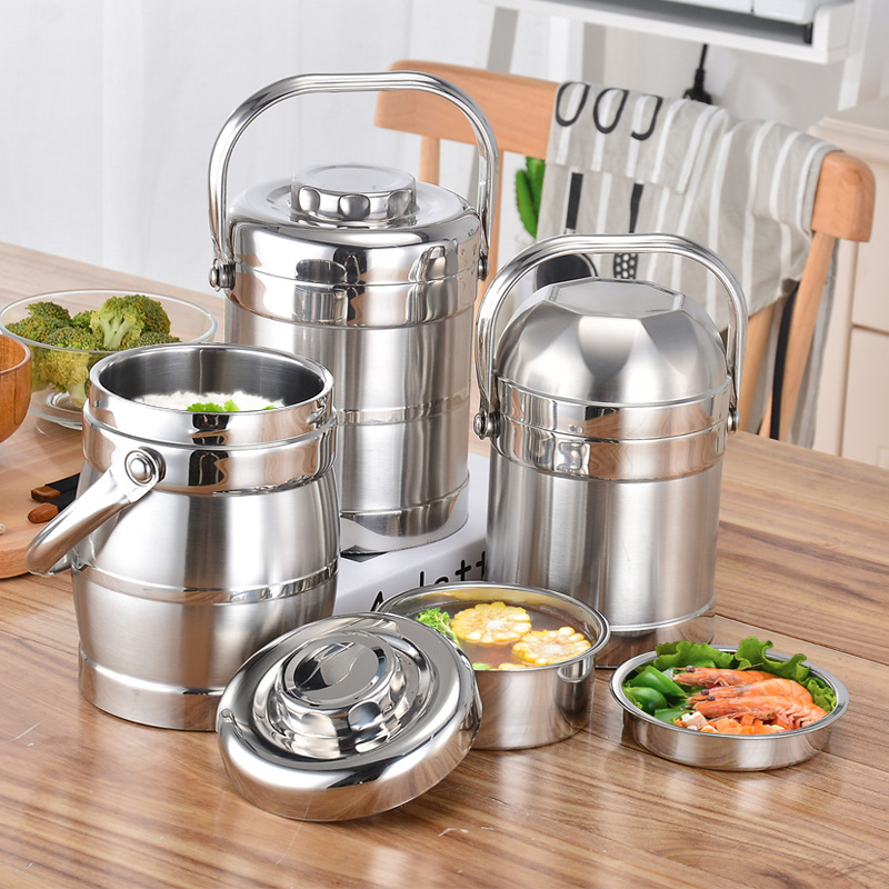 Stainless steel insulated lunch box, student sealed preservation box, lunch bucket, bento box, gift carrying lunch box, double-layer lunch box pic 11