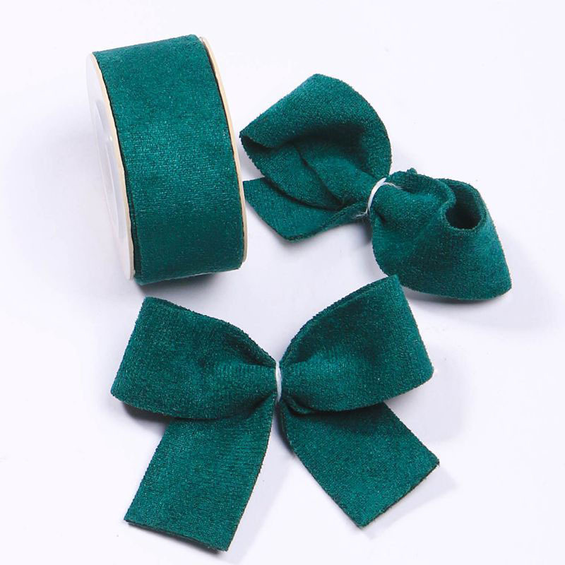 Korean solid-color flocked deerskin micro-elastic webbing DIY bow hair accessory pet chest strap clothes bow tie pic 3