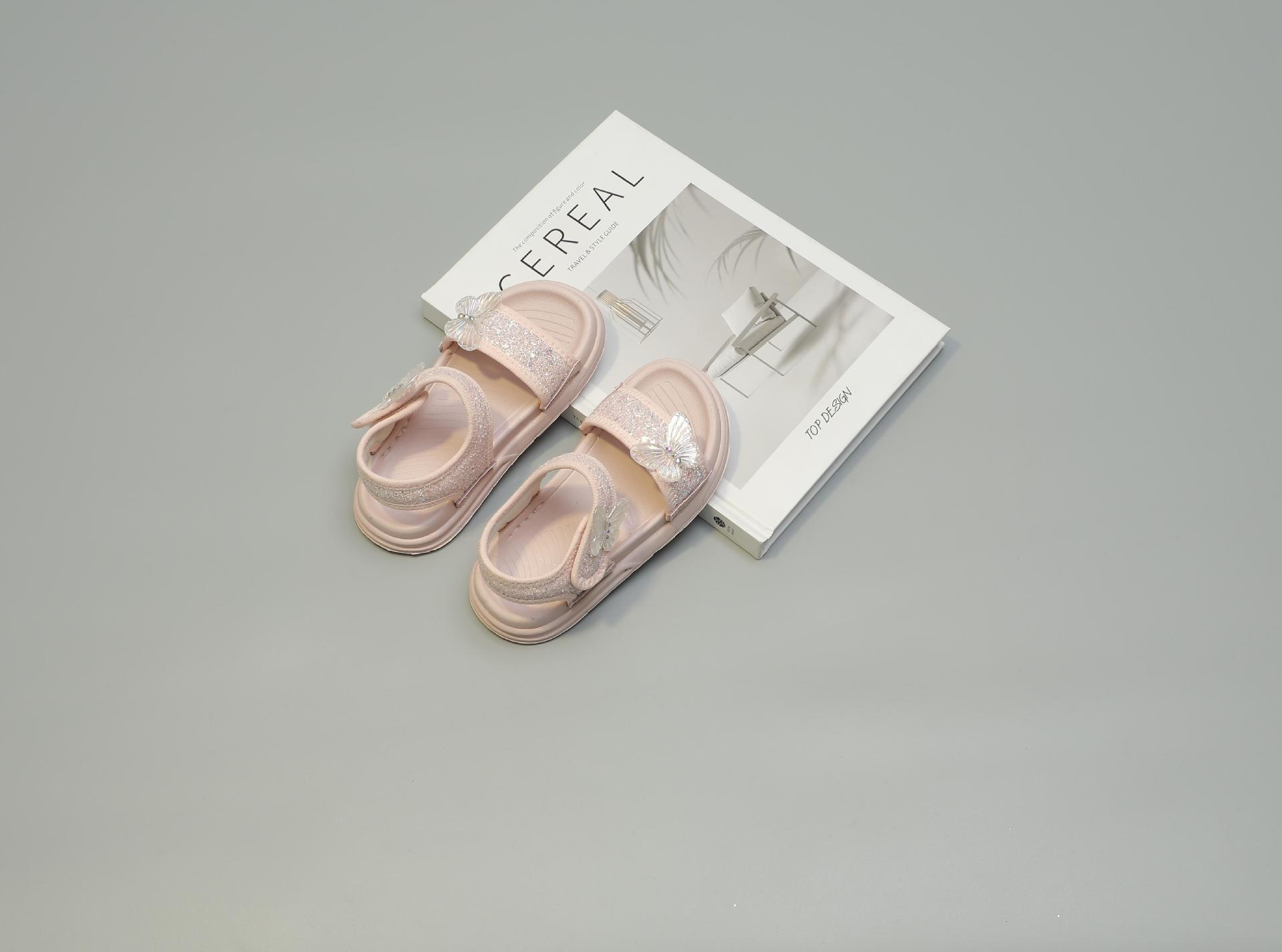 Niñas sandalias verano 2024 nuevo niño zapatos de suela suave niña antideslizante playa zapatos de verano peep toe pic 1