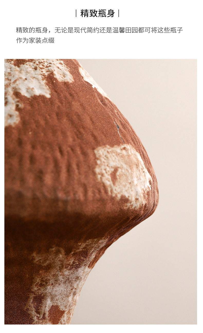 Wabi-sabi Zen-inspired ceramic vases, Japanese retro art flower arrangement wine cups, new Chinese-style tea room, entrance hall ornaments, and homestay decorations pic 12
