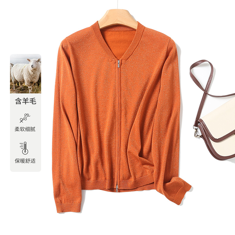 Fine-spun machine-washable wool sweater for women, spring and autumn, 16-stitch 100% knitted sweater for women, casual and versatile cardigan, BN667 pic 24