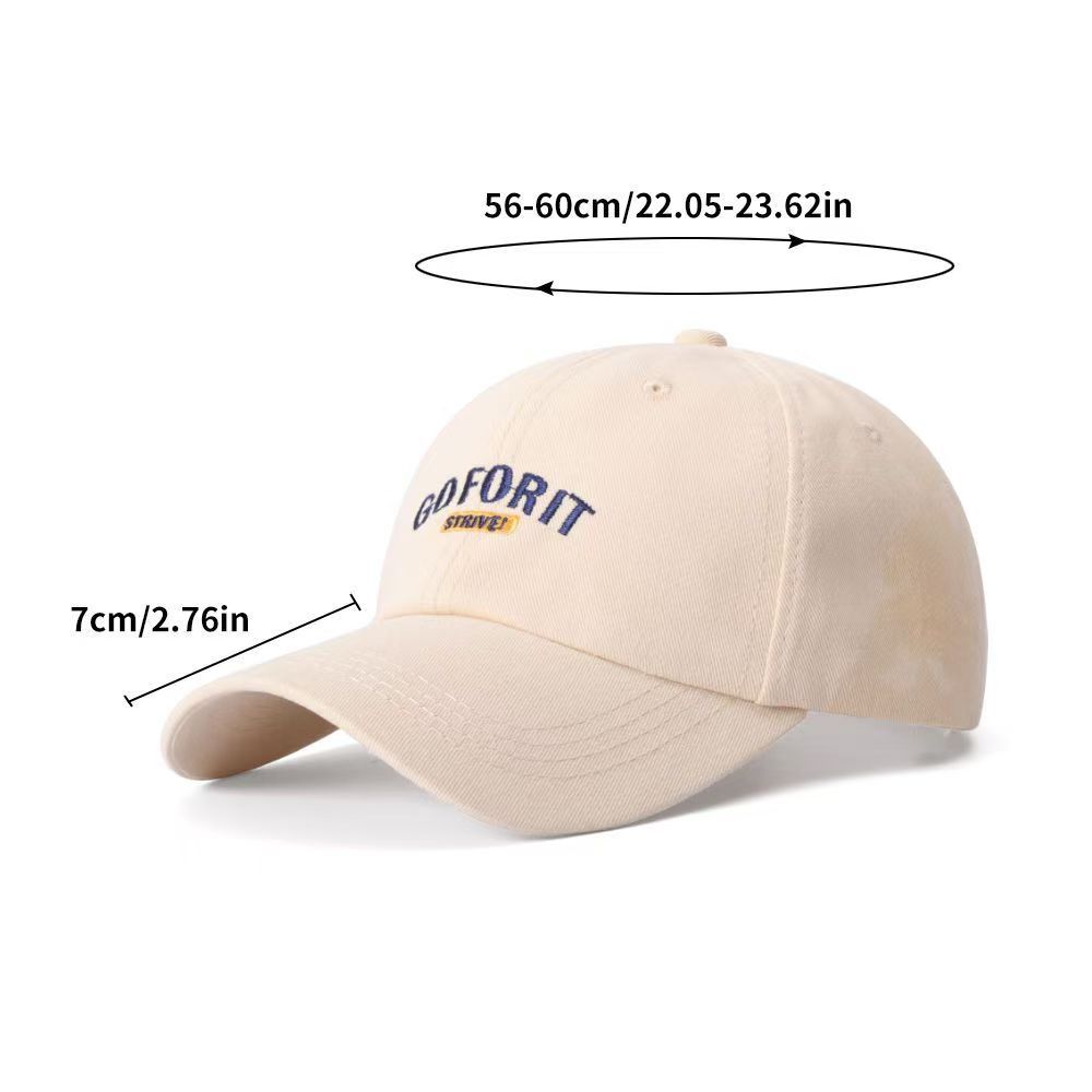 Large-headed baseball cap for women, widened in spring, summer and autumn with Korean letters, versatile and face-enhancing small outdoor sun protection baseball cap pic 1