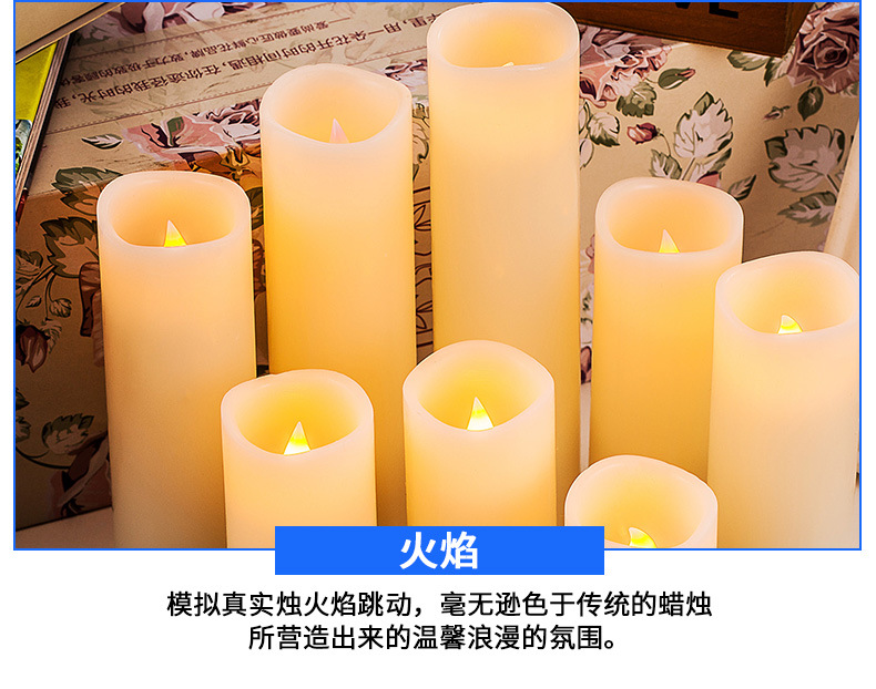 Cross-border electronic candle lighting atmosphere activity simulation cylindrical LED candle remote control home wedding decoration Buddha lamp pic 8