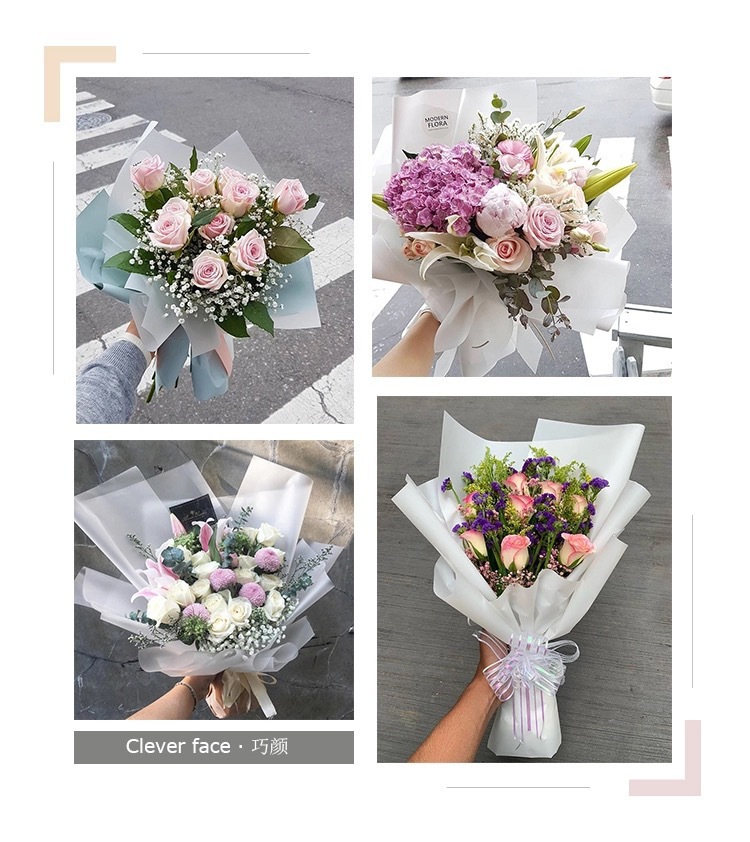 韩式黑色多色包装纸磨砂色雾面纸韩素纸玫瑰花束包花纸花艺材料详情7