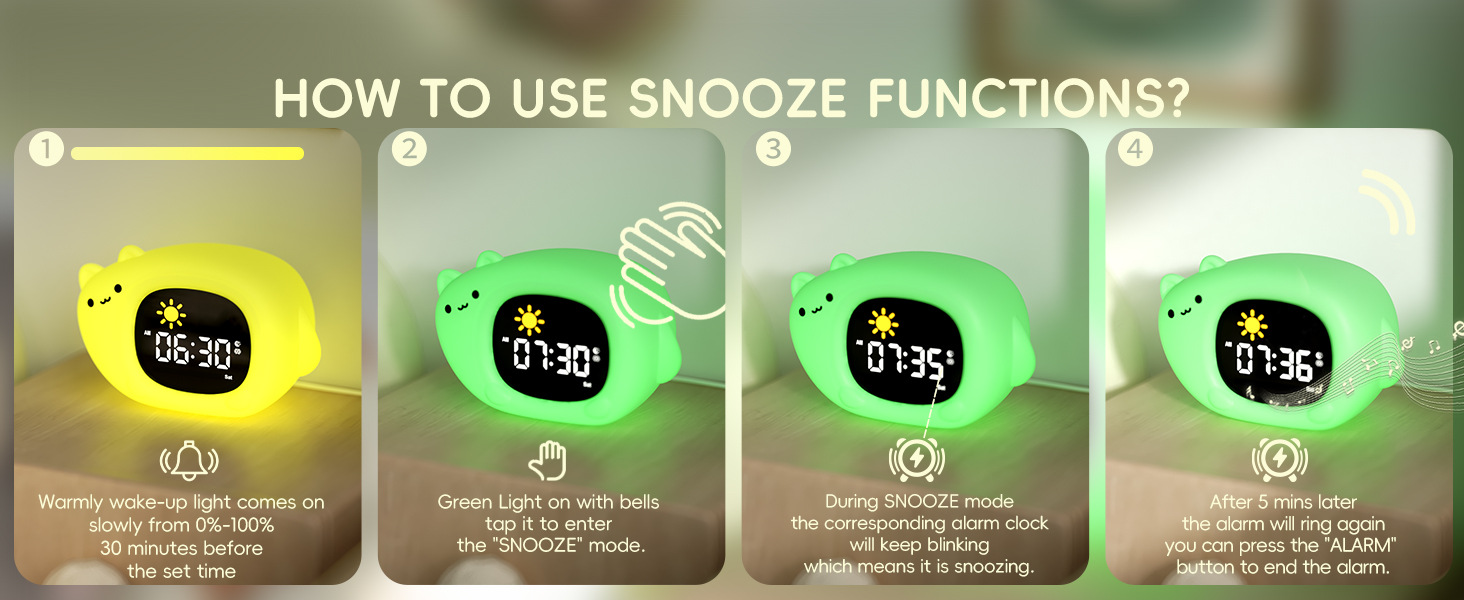 Cross-border Amazon best-selling trend products: alarm clock, breathing light, white noise sleep device, silicone night light, patting light pic 5