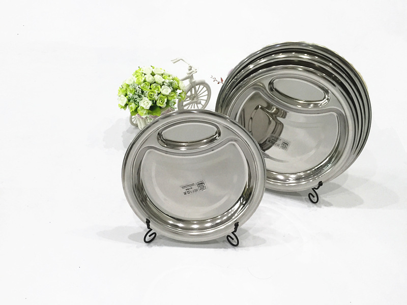 Factory direct sales of stainless steel dinner plates, stainless steel round tableware plates, round plates pic 4