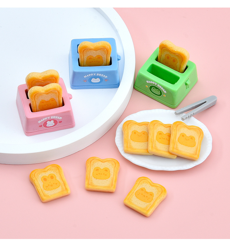 New cute food toys, bread toaster resin accessories, diy ornaments, cream glue phone case, fridge magnet accessories pic 7