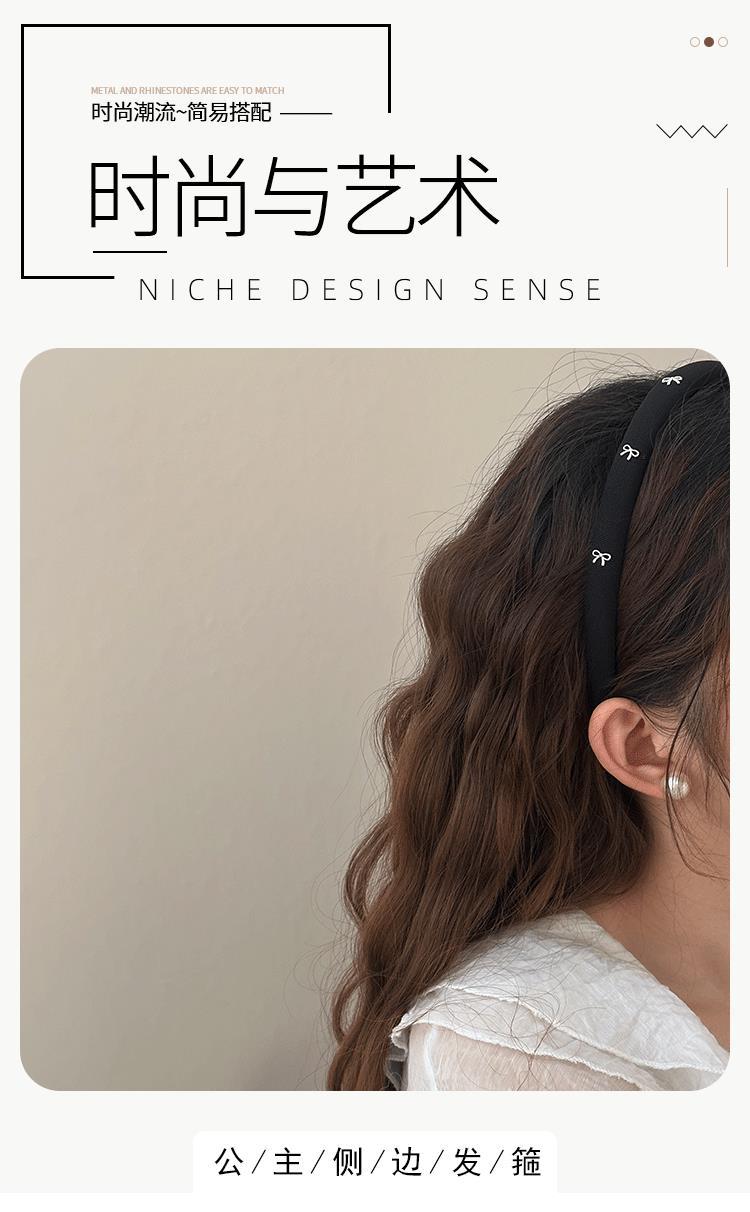 Korean-style fashionable and versatile bow headband, simple solid-color fabric sponge headband, high top headband, headwear and hairpin pic 12