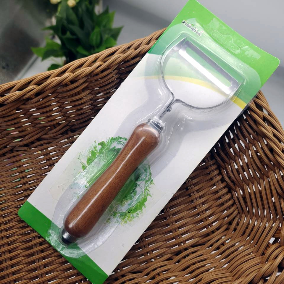 Card-mounted peeler, serrated peeler, wooden handle fruit knife, vegetable peeler, planer, kitchen peeler, 2-yuan store pic 5