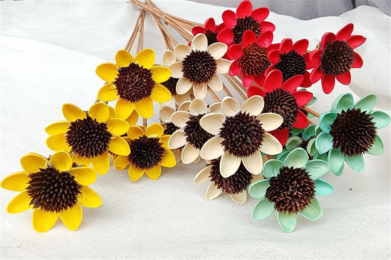 万花丛影2023永生花diy手工花太阳花干花插花手工制作详情2