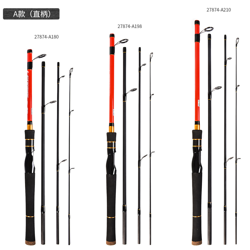 27874 LEO/ Leou [Four-Section Carbon Lull Rod] High-carbon thunder perch fishing rod, Ultra-short retractable lure rod pic 8