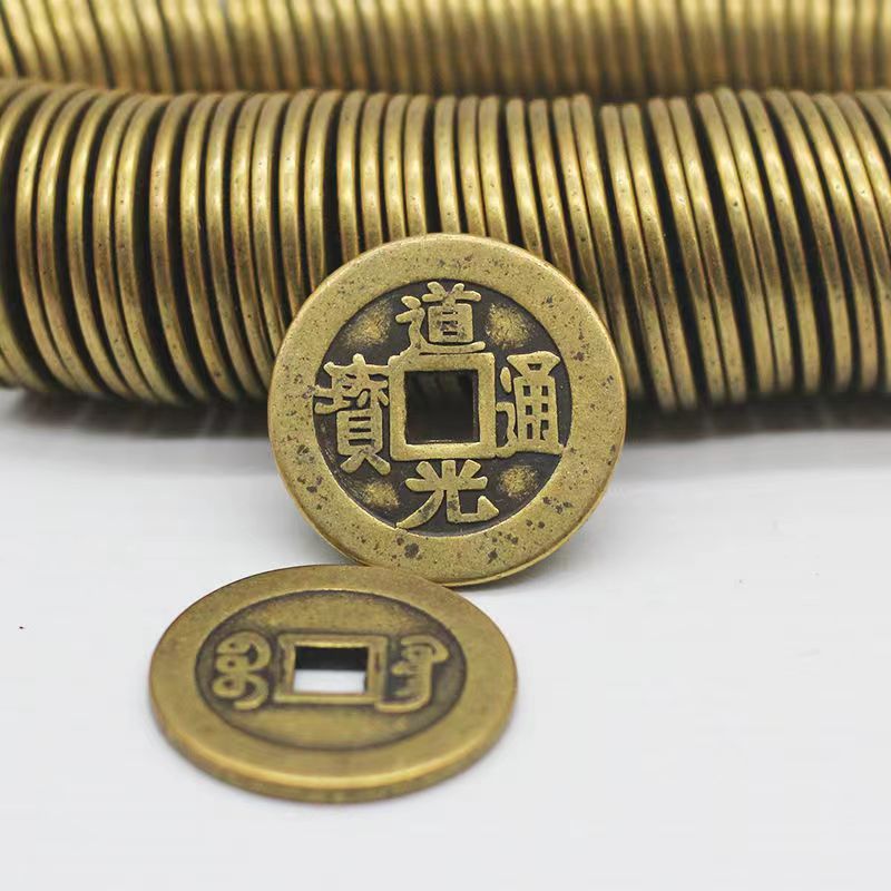 纯铜加厚2.5cm防古风十帝钱串五帝钱串，散装，包浆铜钱详情6