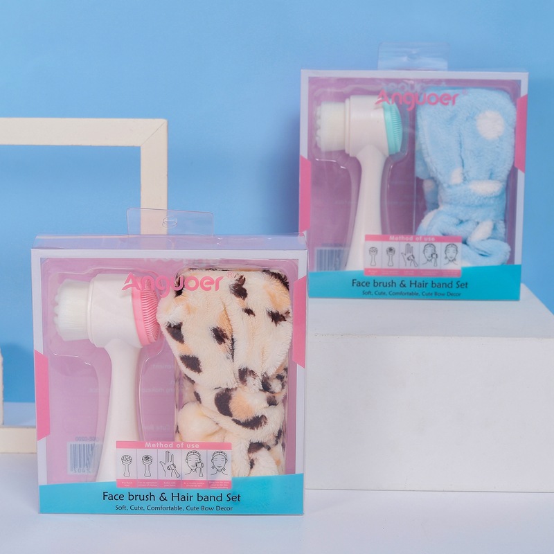 越光双头洗脸刷发带套装 硅胶洗脸刷 软毛硅胶洁面刷详情22