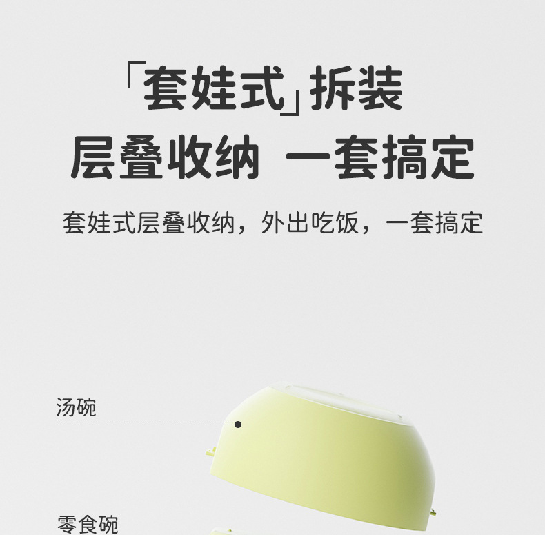 婴儿餐具套装宝宝辅食碗多功能零食碗外出野餐便携防摔儿童星球碗详情3