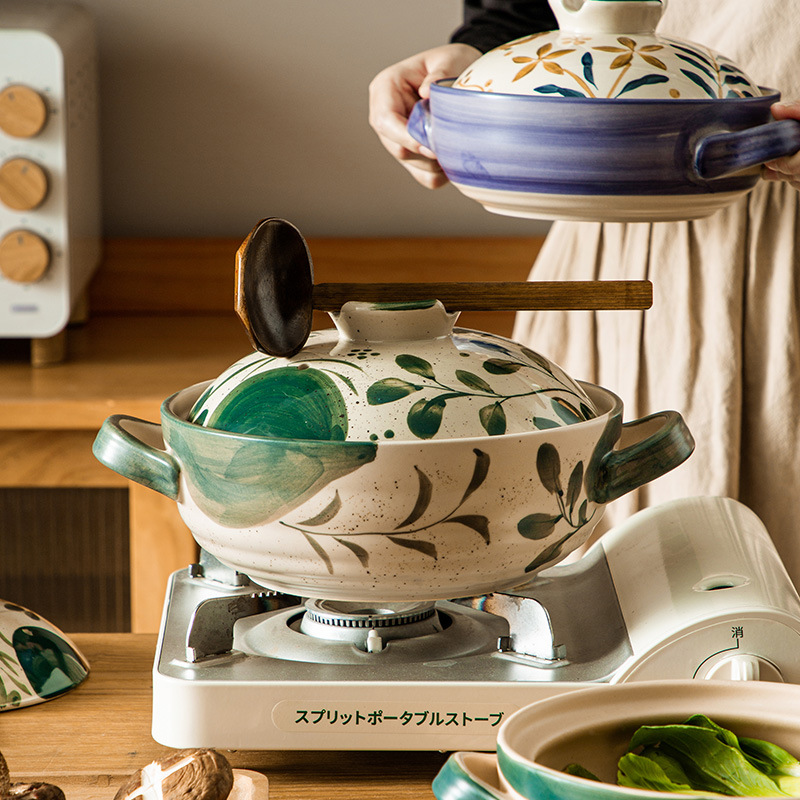 Kawashima House cute style clay pot, soup and stew pot, household open flame gas stove, clay pot, high-temperature resistant ceramic pot, milk pot pic 2