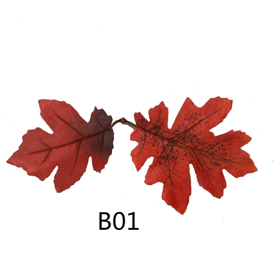 Artificial plant leaves, maple leaves, double-leaf flower arrangement accessories, leaves for engineering greening, outdoor landscaping and decoration, leaf trims pic 7