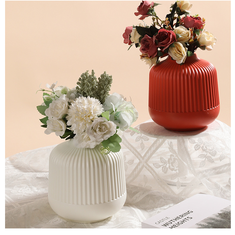 北欧创意花瓶摆件工艺品摆设花盆干湿花装饰仿瓷塑料容器厂家直销详情6