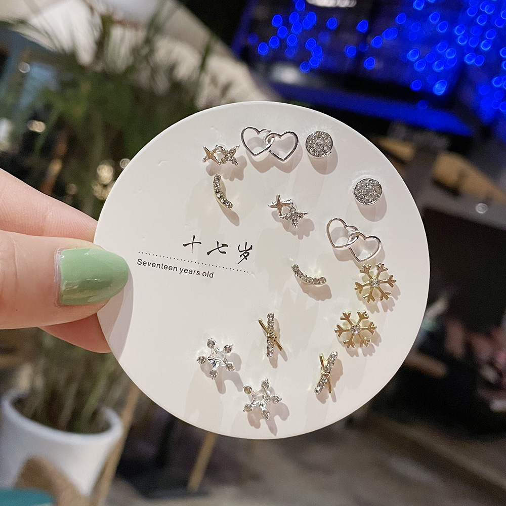 Exquisite and compact one-week stud set of earrings, 2023 new trendy and simple S925 earrings for women pic 37