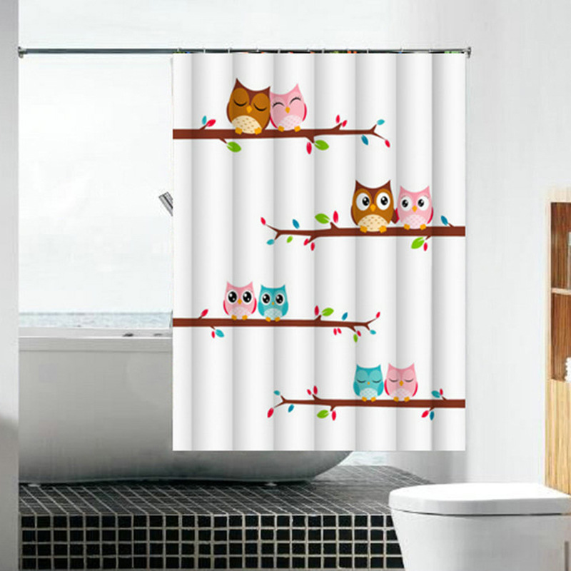 Factory supply of polyester waterproof bath curtains, hot sale and wholesale. Digital printing bathroom sets. Customization is supported based on provided drawings pic 26