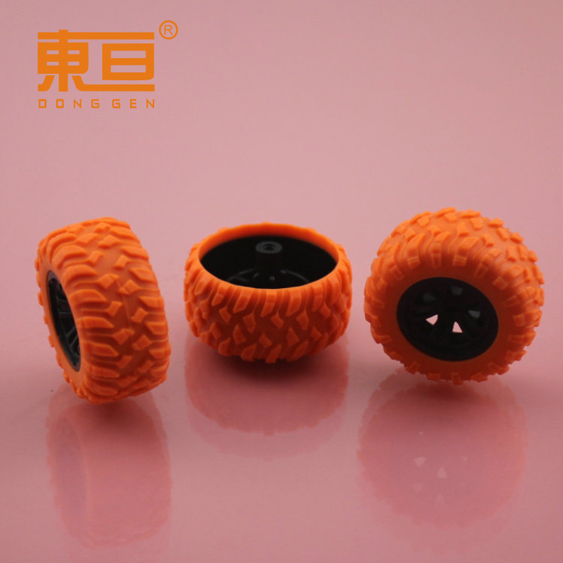 XJ332AH black and orange rubber-coated wheels, rubber wheels, toy wheels, toy accessories, technological building block parts pic 6