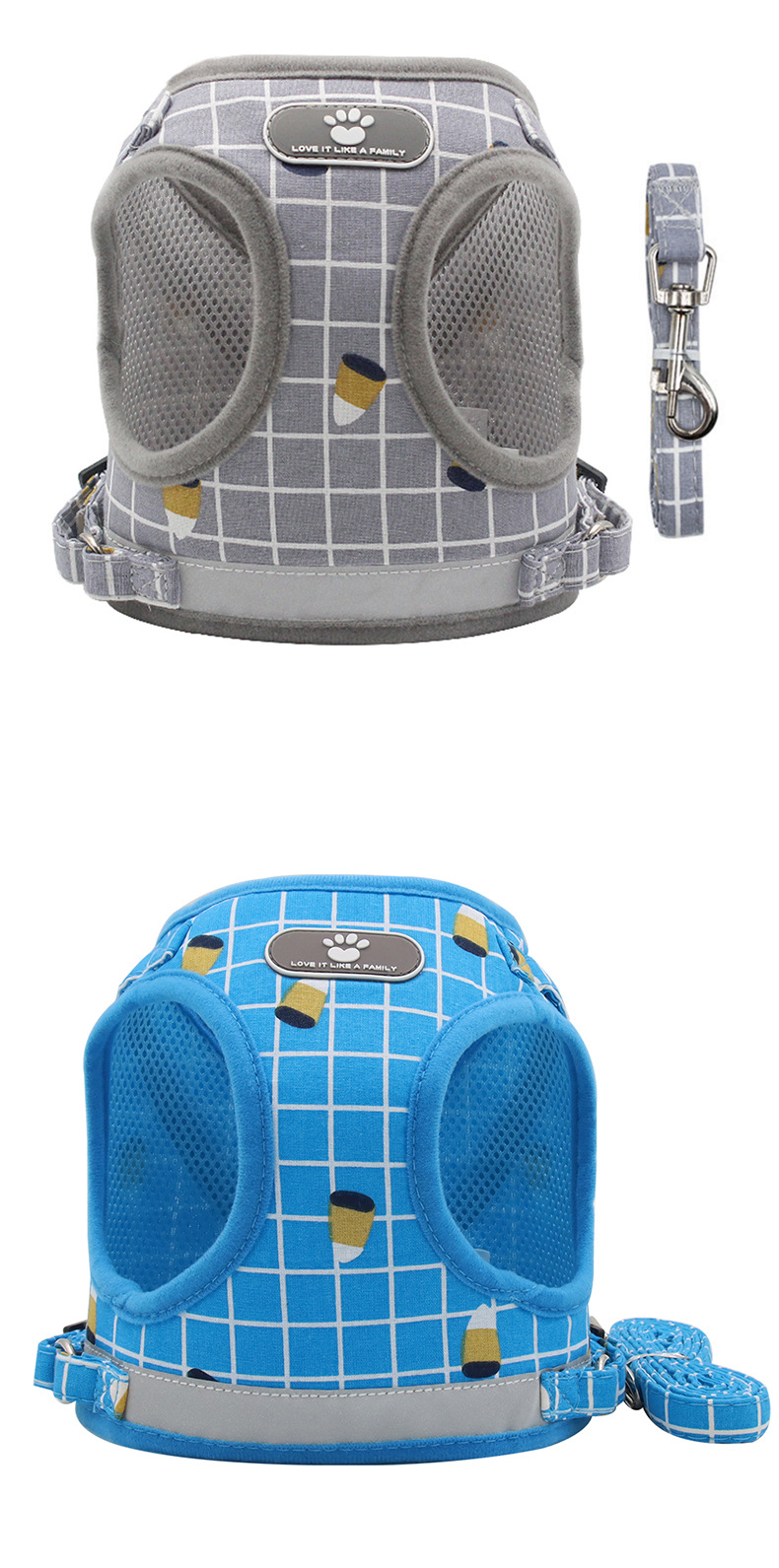 Pet leash vest style dog chest and back straps, small and medium-sized dog leash cat chest and back straps in stock wholesale pic 11