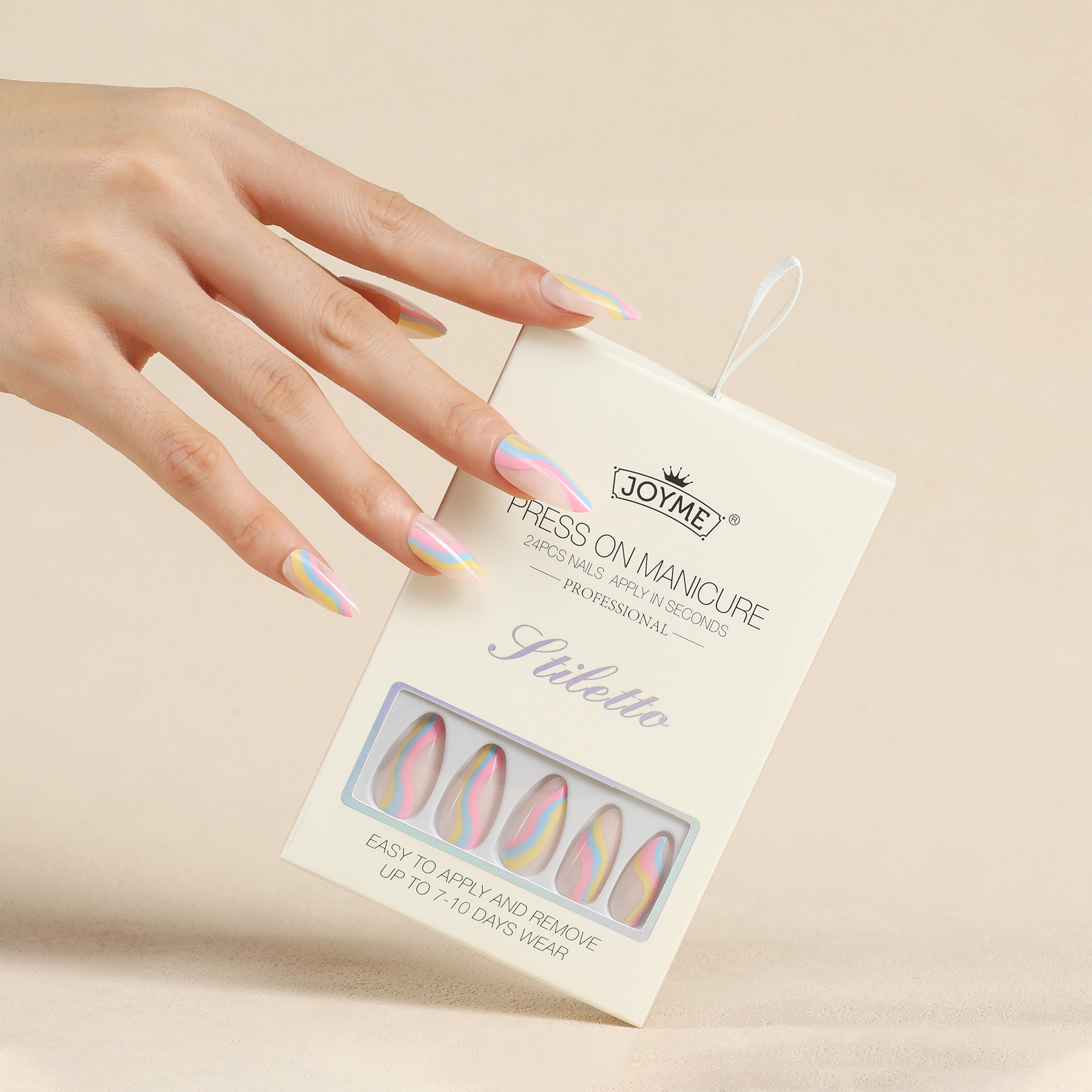 24-piece new pointed almond nail lollipop patterned wearable nail sheet full-size accessory tool kit pic 23