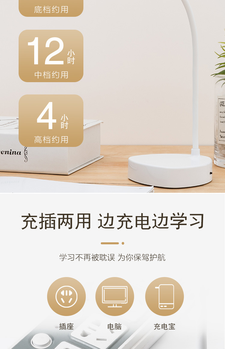 New USB charging LED eye-protecting desk lamp, student reading screen hanging lamp, folding night light, study gift, customized eye-protecting lamp, screen eye-protecting lamp pic 17