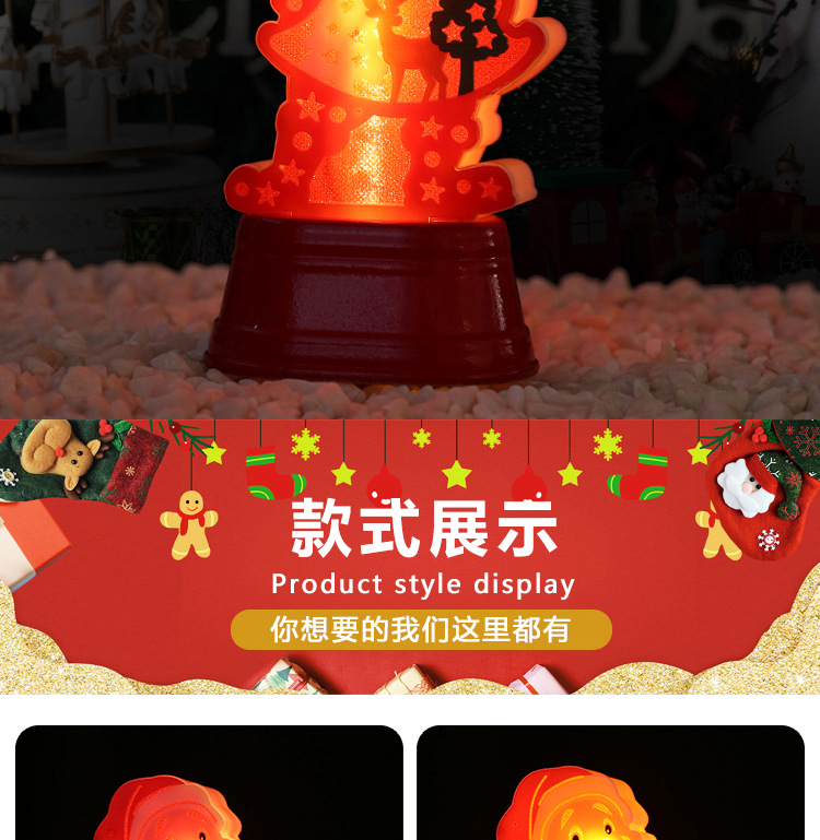 跨境圣诞节LED发光圣诞老人装饰品圣诞灯光装饰品圣诞树爆款挂件详情10